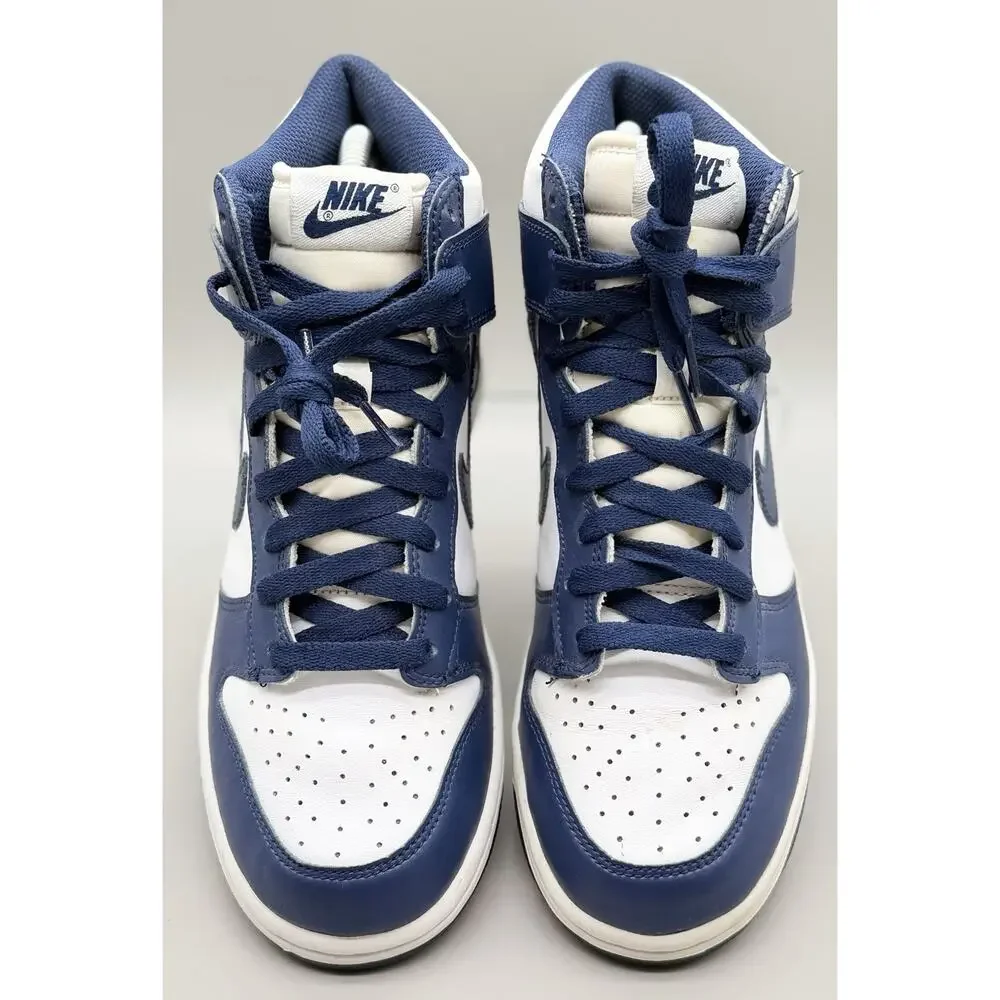Nike Dunk High GS Midnight Navy 7Y Womens 8.5 DB2179-104 White Blue